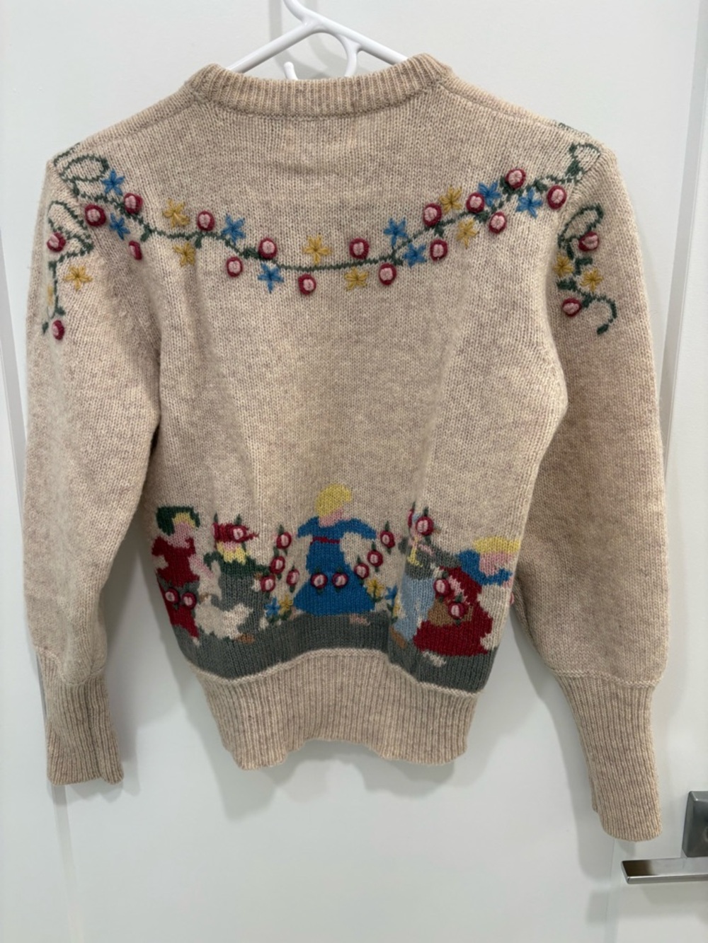 Vintage 90s Susan Bristol 100% Shetland Wool Dancing Ladies Knit Sweater Size S - Picture 10 of 14